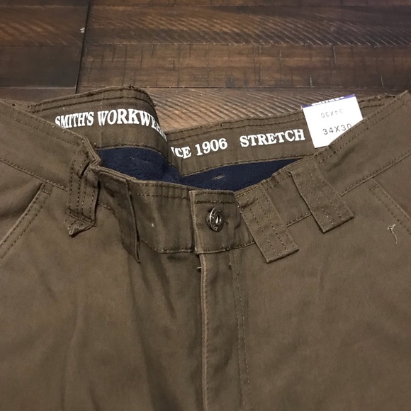 smith's workwear lined canvas cargo pants